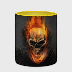 Кружка 3D Призрак в огне, цвет: 3D-белый + желтый — фото 2