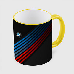 Кружка 3D BMW STRIPE, цвет: 3D-желтый кант