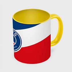 Кружка 3D Paris Saint-Germain FC, цвет: 3D-белый + желтый