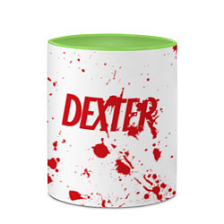 Кружка 3D Dexter logo Декстер брызги крови, цвет: 3D-белый + светло-зеленый — фото 2