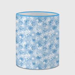 Кружка 3D Морозное Снежное Утро, цвет: 3D-небесно-голубой кант — фото 2