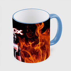 Кружка 3D ROBLOX FIRE РОБЛОКС ОГОНЬ ПОЖАРНЫЙ, цвет: 3D-небесно-голубой кант