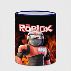 Кружка 3D ROBLOX FIRE РОБЛОКС ОГОНЬ ПОЖАРНЫЙ, цвет: 3D-синий кант — фото 2