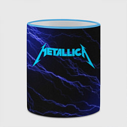Кружка 3D METALLICA BLUE FLASH МЕТАЛЛИКА СИНИЕ МОЛНИИ, цвет: 3D-небесно-голубой кант — фото 2