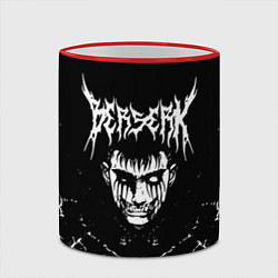 Кружка 3D БЕРСЕРК ЯРОСТНОЕ ЛИЦО ГАТСА НА СПИНЕ КЛЕЙМО, цвет: 3D-красный кант — фото 2