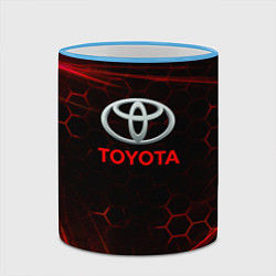 Кружка 3D Toyota Неоновые соты, цвет: 3D-небесно-голубой кант — фото 2