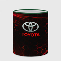 Кружка 3D Toyota Неоновые соты, цвет: 3D-зеленый кант — фото 2