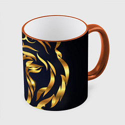 Кружка 3D Золотой символ года Тигр, цвет: 3D-оранжевый кант
