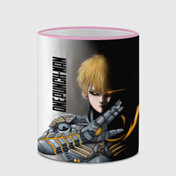 Кружка 3D Металлическое тело Геноса One Punch-Man, цвет: 3D-розовый кант — фото 2