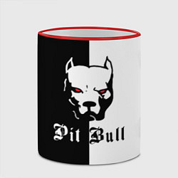 Кружка 3D Pit Bull боец, цвет: 3D-красный кант — фото 2