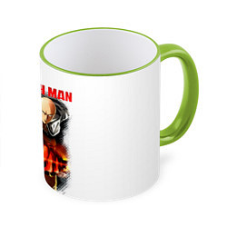 Кружка 3D Сайтама и Генос One Punch-Man, цвет: 3D-светло-зеленый кант