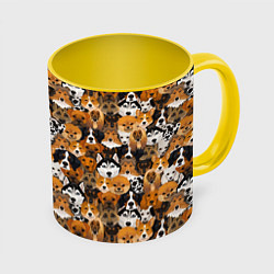 Кружка 3D Разные Собаки, цвет: 3D-белый + желтый