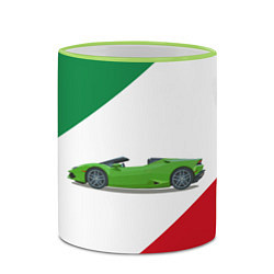 Кружка 3D Lamborghini Италия, цвет: 3D-светло-зеленый кант — фото 2