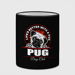 Кружка 3D Мопс Pug, цвет: 3D-черный кант — фото 2