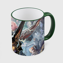Кружка 3D Lineage 2 Akamanah vs Zarich, цвет: 3D-зеленый кант