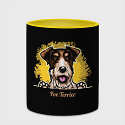 Кружка 3D Фокстерьер Fox terrier, цвет: 3D-белый + желтый — фото 2