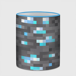 Кружка 3D АЛМАЗНАЯ РУДА DIAMOND ORE MINCRAFT, цвет: 3D-небесно-голубой кант — фото 2