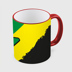 Кружка 3D JDM GREEN YELLOW LOGO, цвет: 3D-красный кант