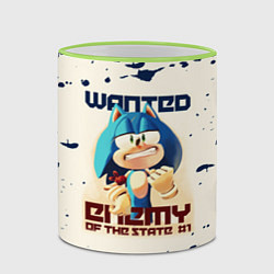 Кружка 3D SONIC WANTED СОНИК, цвет: 3D-светло-зеленый кант — фото 2