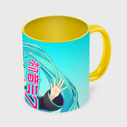 Кружка 3D Hatsune Miku Мику Хацунэ, цвет: 3D-белый + желтый