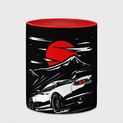 Кружка 3D Toyota Supra: Red Moon, цвет: 3D-белый + красный — фото 2