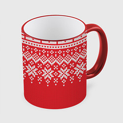 Кружка 3D Knitted Pattern, цвет: 3D-красный кант
