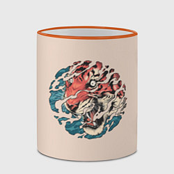 Кружка 3D Тора Японский тигр, цвет: 3D-оранжевый кант — фото 2