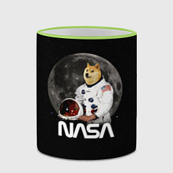 Кружка 3D Доги Космонавт Мем Наса Doge, цвет: 3D-светло-зеленый кант — фото 2