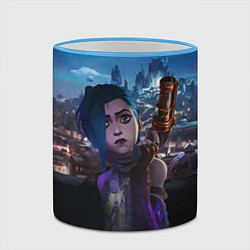 Кружка 3D Jinx LoL Arcane, цвет: 3D-небесно-голубой кант — фото 2