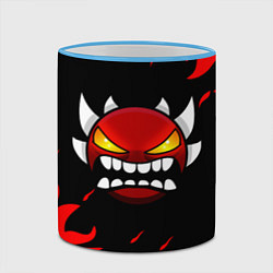 Кружка 3D Geometry Dash: Demon Red Fire, цвет: 3D-небесно-голубой кант — фото 2