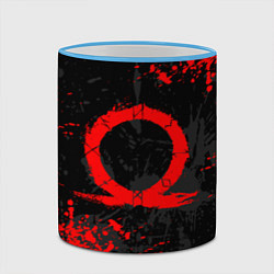 Кружка 3D GOD OF WAR LOGO RED, БРЫЗГИ КРАСОК, цвет: 3D-небесно-голубой кант — фото 2