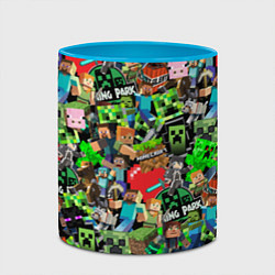 Кружка 3D МАЙНКРАФТ ВСЕ ГЕРОИ И ПРЕДМЕТЫ, цвет: 3D-белый + небесно-голубой — фото 2