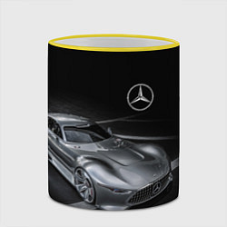 Кружка 3D Mercedes-Benz motorsport black, цвет: 3D-желтый кант — фото 2
