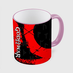 Кружка 3D GOD OF WAR СИМВОЛ КРАТОСА, цвет: 3D-розовый кант