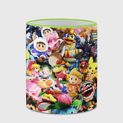Кружка 3D SUPER SMASH BROS ГЕРОИ ИГРЫ, цвет: 3D-светло-зеленый кант — фото 2