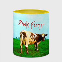 Кружка 3D Atom Heart Mother - Pink Floyd, цвет: 3D-белый + желтый — фото 2