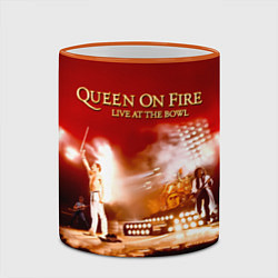 Кружка 3D Queen on Fire - Live at the Bowl, цвет: 3D-оранжевый кант — фото 2