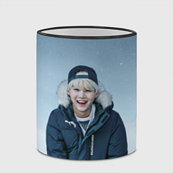 Кружка 3D MIN YOONGI BTS WINTER, цвет: 3D-черный кант — фото 2