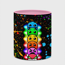 Кружка 3D Geometry Dash: Splashes of Paint, цвет: 3D-белый + розовый — фото 2