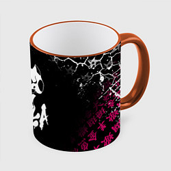 Кружка 3D JOJO KILLER QUEEN КИЛЛЕР КВИН KILLA ЧЕРЕП, цвет: 3D-оранжевый кант