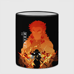 Кружка 3D Ренгоку Кенджуро пылай клинок демонов, цвет: 3D-черный кант — фото 2