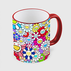 Кружка 3D Цветы Takashi Murakami, цвет: 3D-красный кант
