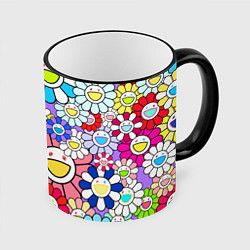 Кружка 3D Цветы Takashi Murakami, цвет: 3D-черный кант