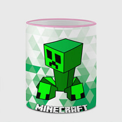 Кружка 3D Minecraft Creeper ползучий камикадзе, цвет: 3D-розовый кант — фото 2