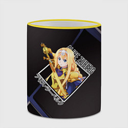 Кружка 3D Мастера меча онлайн, Алиса Цуберг, цвет: 3D-желтый кант — фото 2