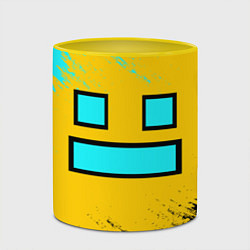 Кружка 3D GEOMETRY DASH SMILE БРЫЗГИ КРАСОК, цвет: 3D-белый + желтый — фото 2