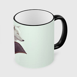 Кружка 3D Ведьмак и белые волки, цвет: 3D-черный кант