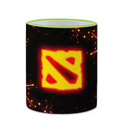 Кружка 3D DOTA 2 FIRE LOGO ДОТА 2 ОГНЕННЫЙ ЛОГО, цвет: 3D-светло-зеленый кант — фото 2