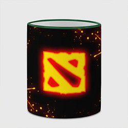Кружка 3D DOTA 2 FIRE LOGO ДОТА 2 ОГНЕННЫЙ ЛОГО, цвет: 3D-зеленый кант — фото 2
