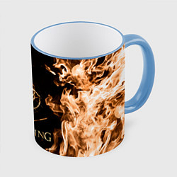 Кружка 3D Elden Ring Logo, цвет: 3D-небесно-голубой кант